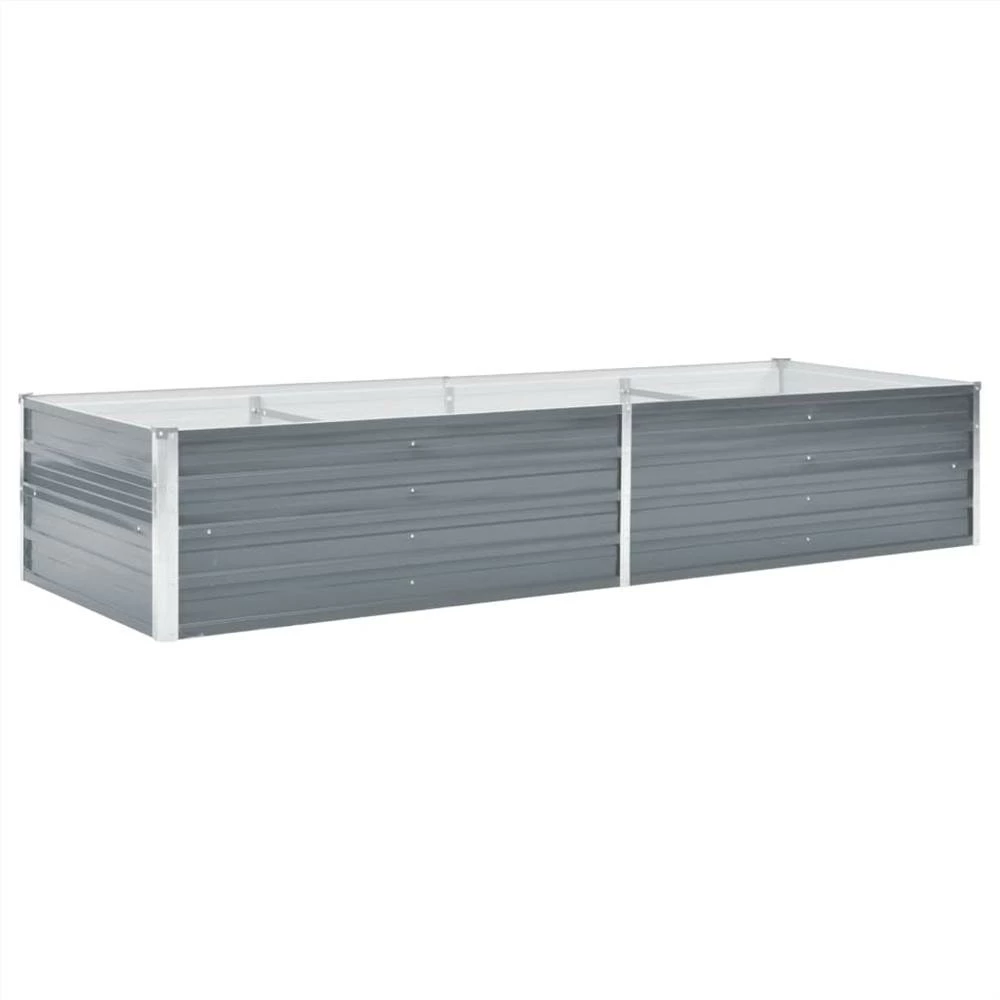 Garden Raised Bed Galvanised Steel 240x80x45 Cm Grey - Image 3