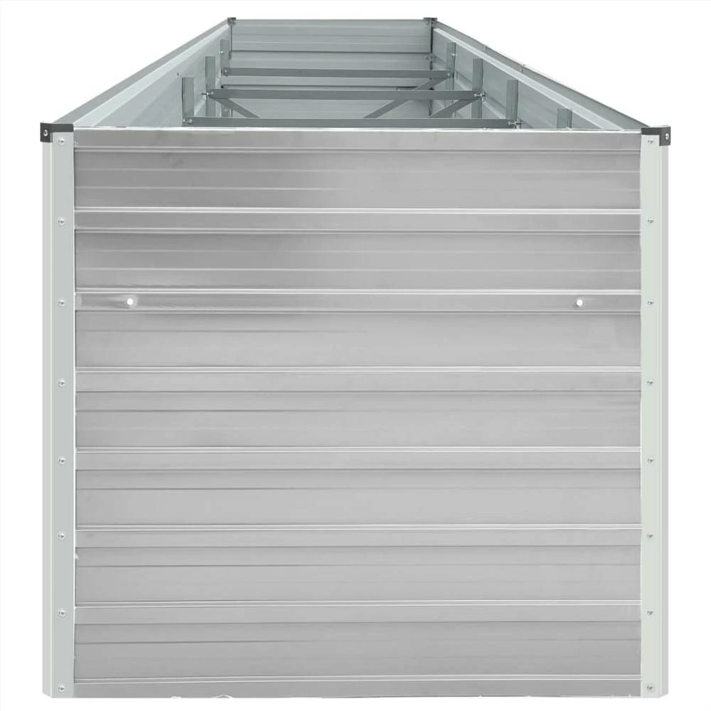 Garden Raised Bed Galvanised Steel 400x80x77 Cm Grey - Image 4