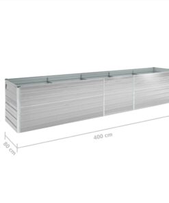 Garden Raised Bed Galvanised Steel 400x80x77 Cm Grey -Room Garden Raised Bed Galvanised Steel 400x80x77 cm Grey 441446 5