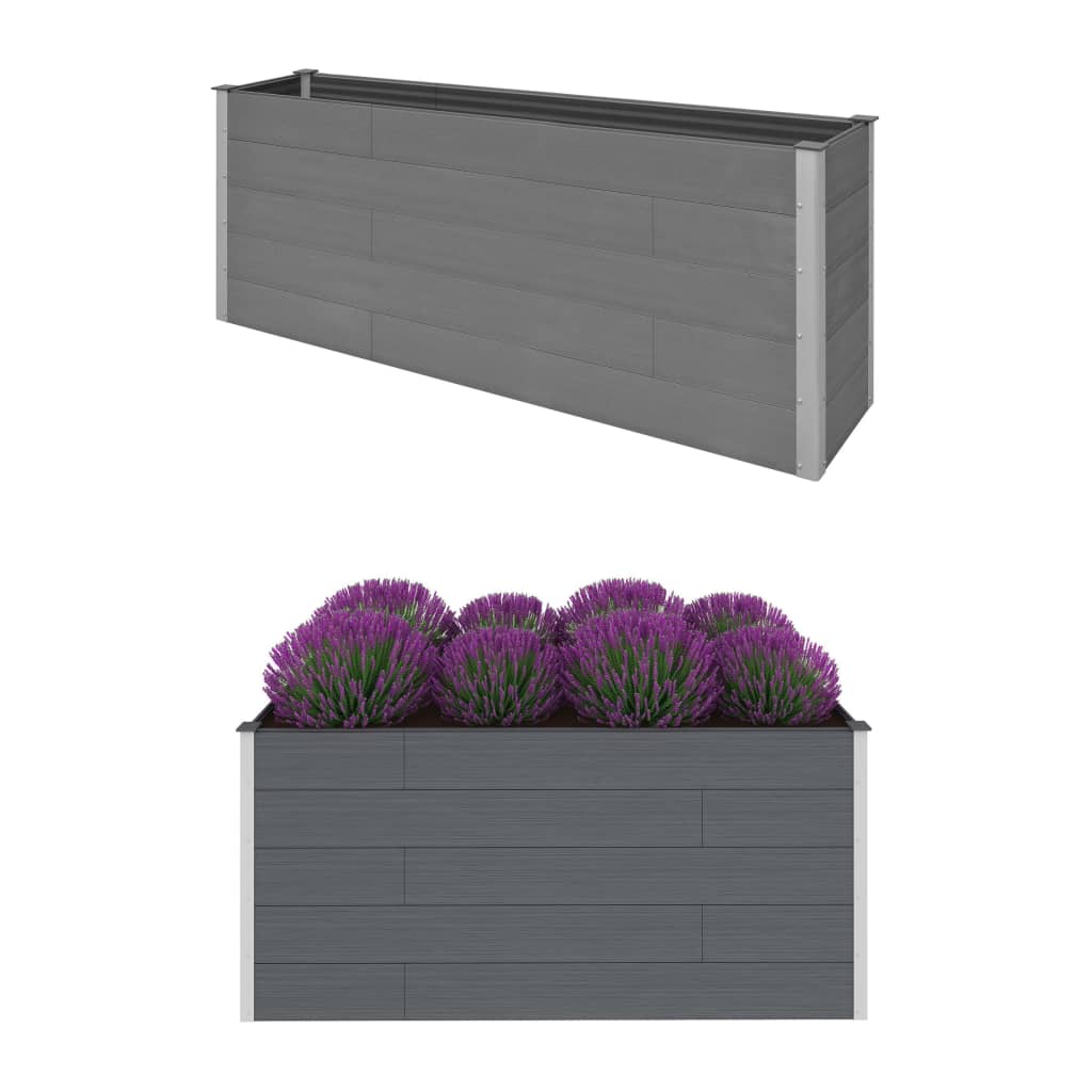 Garden Raised Bed Grey 200x50x91 cm WPC Garden Raised Bed Grey 200x50x91 Cm WPC -Room Garden Raised Bed Grey 200x50x91 cm WPC 433700 0