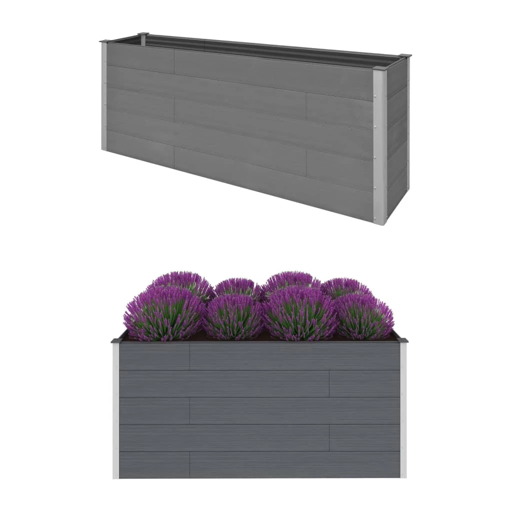 Garden Raised Bed Grey 200x50x91 Cm WPC