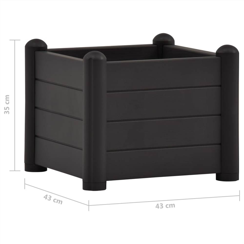 Garden Raised Bed PP Anthracite 43x43x35 cm Garden Raised Bed PP Anthracite 43x43x35 Cm -Room Garden Raised Bed PP Anthracite 43x43x35 cm 468355 4