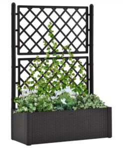 Garden Raised Bed With Trellis And Self Watering System Anthracite