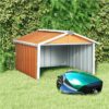 Garden Robot Lawnmower Shed 92x97x63 Cm Galvanised Steel Brown -Room Garden Robot Lawnmower Shed 92x97x63 cm Galvanised Steel Brown 491200 0