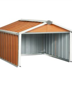 Garden Robot Lawnmower Shed 92x97x63 Cm Galvanised Steel Brown -Room Garden Robot Lawnmower Shed 92x97x63 cm Galvanised Steel Brown 491200 3