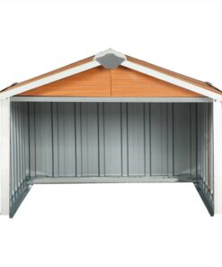 Garden Robot Lawnmower Shed 92x97x63 Cm Galvanised Steel Brown -Room Garden Robot Lawnmower Shed 92x97x63 cm Galvanised Steel Brown 491200 4