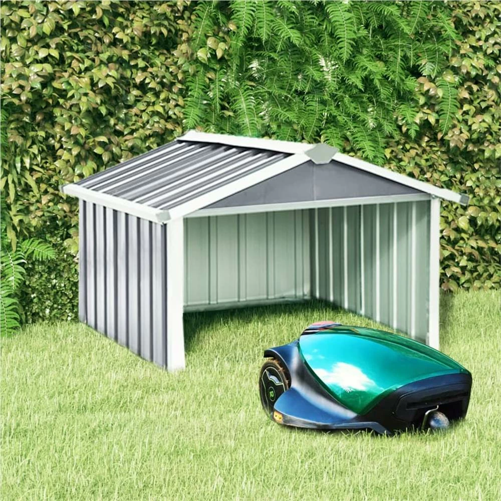 Garden Robot Lawnmower Shed 92x97x63 Cm Galvanised Steel Grey