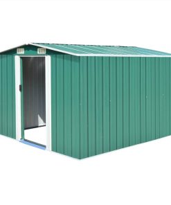 Garden Shed 257x298x178 Cm Metal Green