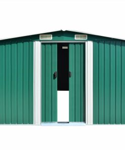 Garden Shed 257x298x178 Cm Metal Green -Room Garden Shed 257x298x178 cm Metal Green 434328 4