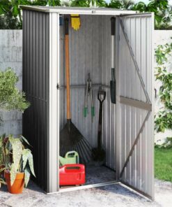 Garden Shed Anthracite 118.5x97x209.5 Cm Galvanised Steel