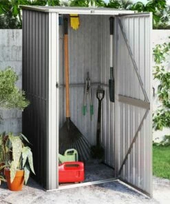 Garden Shed Anthracite 118.5x97x209.5 Cm Galvanised Steel