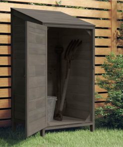 Garden Shed Anthracite 55x52x112 Cm Solid Wood Fir