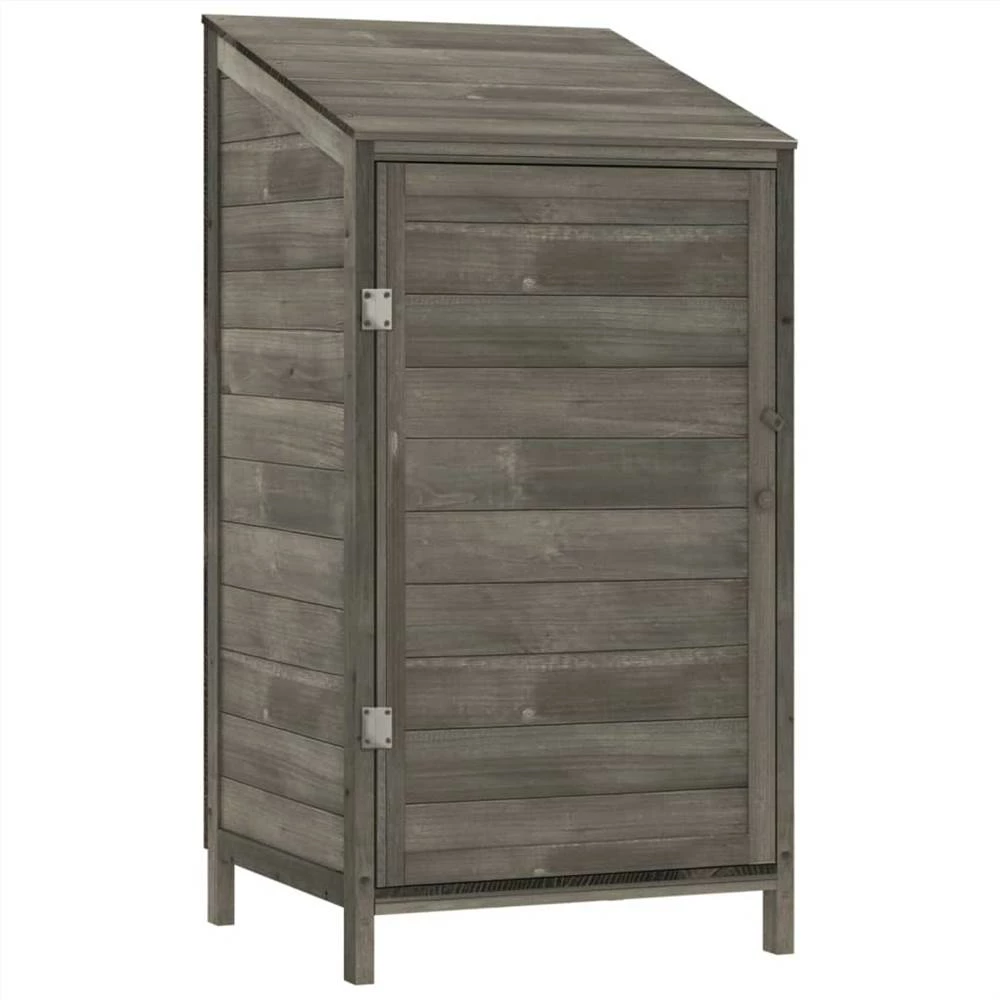 Garden Shed Anthracite 55x52x112 Cm Solid Wood Fir - Image 2
