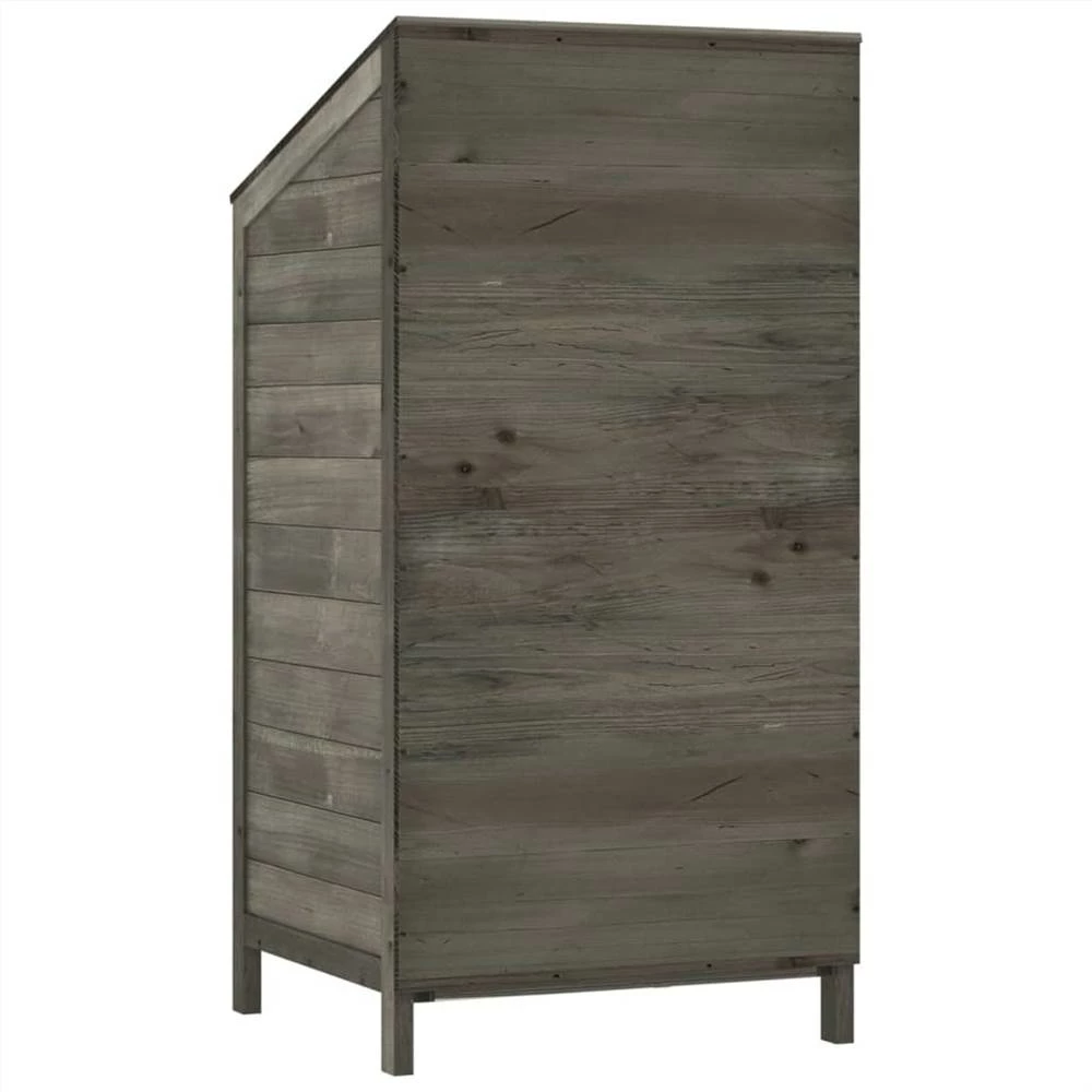 Garden Shed Anthracite 55x52x112 Cm Solid Wood Fir - Image 6