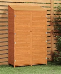 Garden Shed Brown 102x52x174.5 Cm Solid Wood Fir