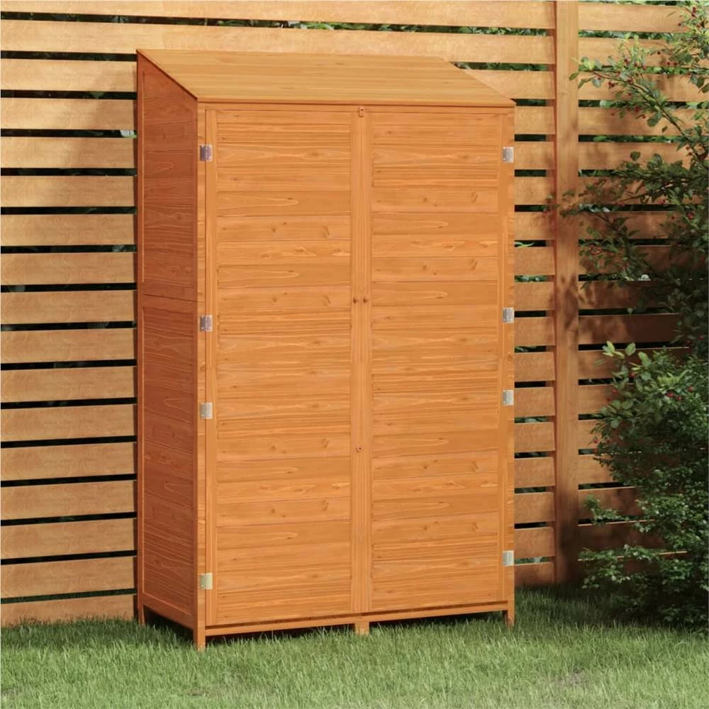 Garden Shed Brown 102x52x174.5 Cm Solid Wood Fir