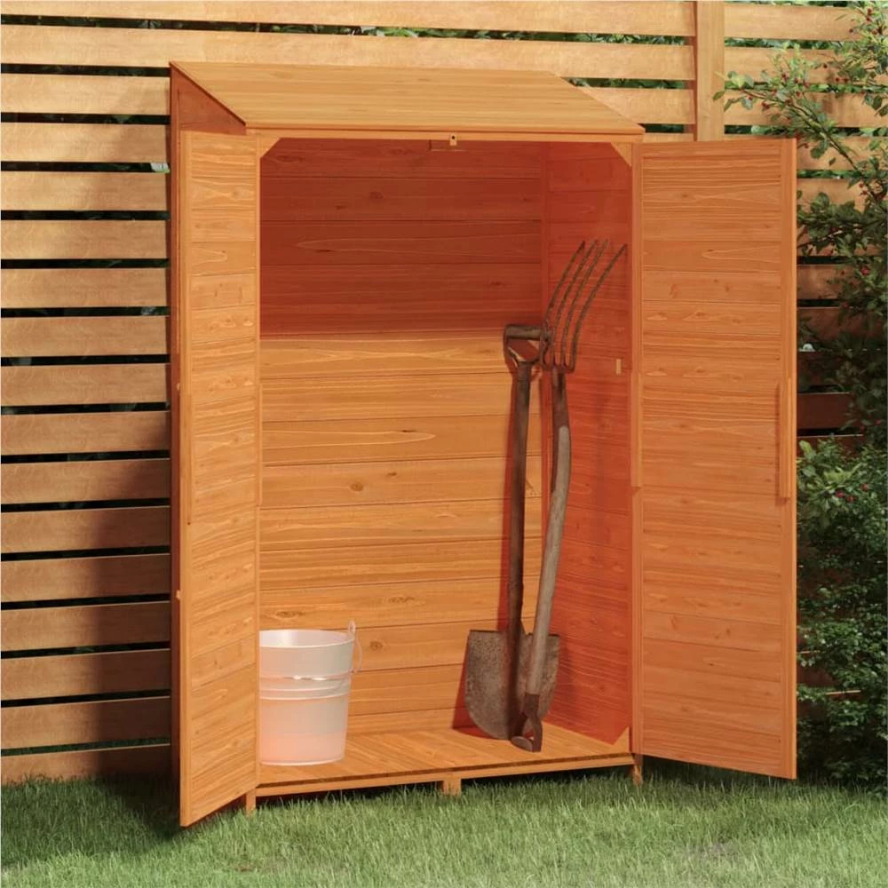 Garden Shed Brown 102x52x174.5 Cm Solid Wood Fir - Image 3