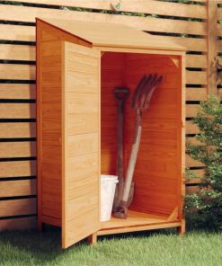 Garden Shed Brown 55x52x112 Cm Solid Wood Fir