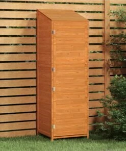 Garden Shed Brown 55x52x174.5 Cm Solid Wood Fir