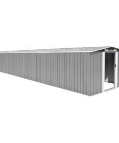 Garden Shed Grey 257x779x181 Cm Galvanised Steel