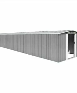 Garden Shed Grey 257x779x181 Cm Galvanised Steel