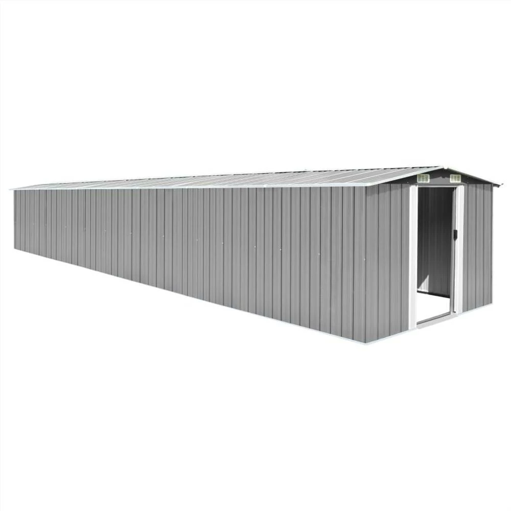 Garden Shed Grey 257x779x181 Cm Galvanised Steel