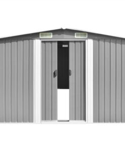 Garden Shed Grey 257x779x181 Cm Galvanised Steel 6 Garden Shed Grey 257x779x181 Cm Galvanised Steel -Room Garden Shed Grey 257x779x181 cm Galvanised steel 467098 4