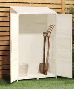 Garden Shed White 102x52x174.5 Cm Solid Wood Fir -Room Garden Shed White 102x52x174 5 cm Solid Wood Fir 515916 2