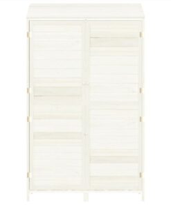Garden Shed White 102x52x174.5 Cm Solid Wood Fir -Room Garden Shed White 102x52x174 5 cm Solid Wood Fir 515916 3
