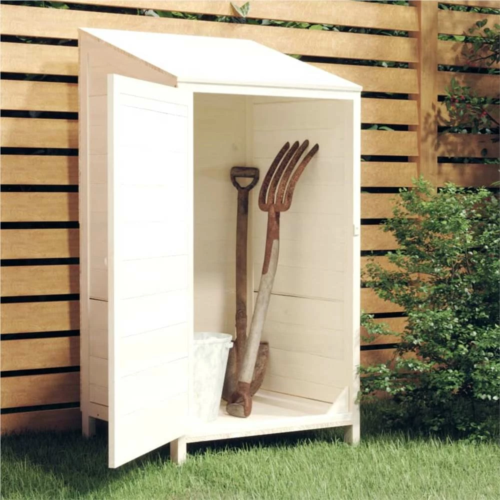 Garden Shed White 55x52x112 Cm Solid Wood Fir