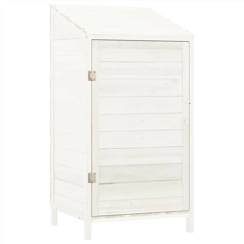 Garden Shed White 55x52x112 Cm Solid Wood Fir - Image 2