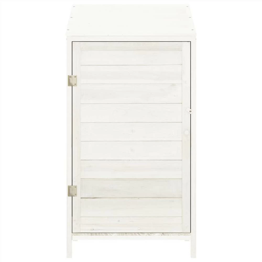 Garden Shed White 55x52x112 Cm Solid Wood Fir - Image 3