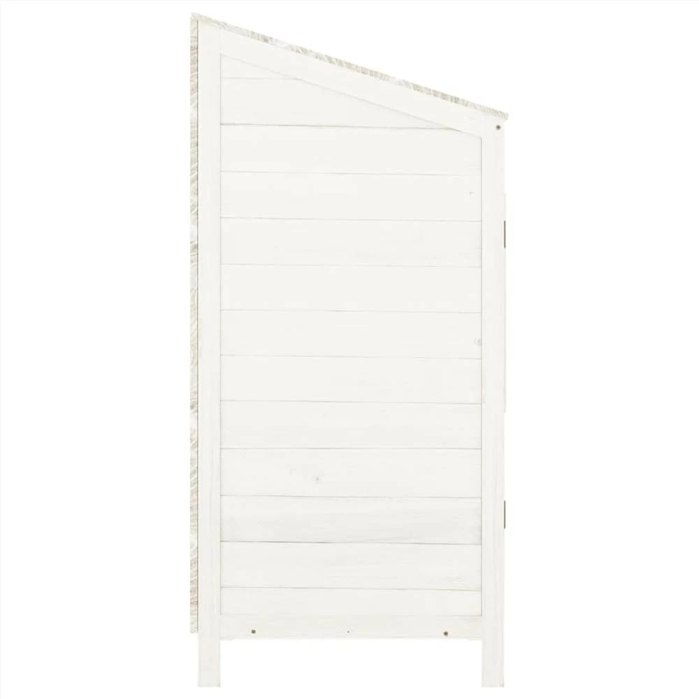 Garden Shed White 55x52x112 Cm Solid Wood Fir - Image 5