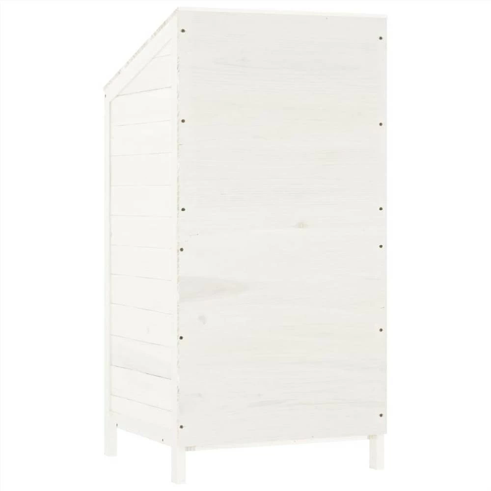 Garden Shed White 55x52x112 Cm Solid Wood Fir - Image 6