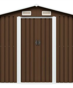 Garden Storage Shed Brown 204x132x186 Cm Steel -Room Garden Storage Shed Brown 204x132x186 cm Steel 453645 3