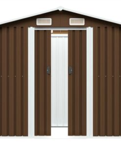 Garden Storage Shed Brown 204x132x186 Cm Steel -Room Garden Storage Shed Brown 204x132x186 cm Steel 453645 4