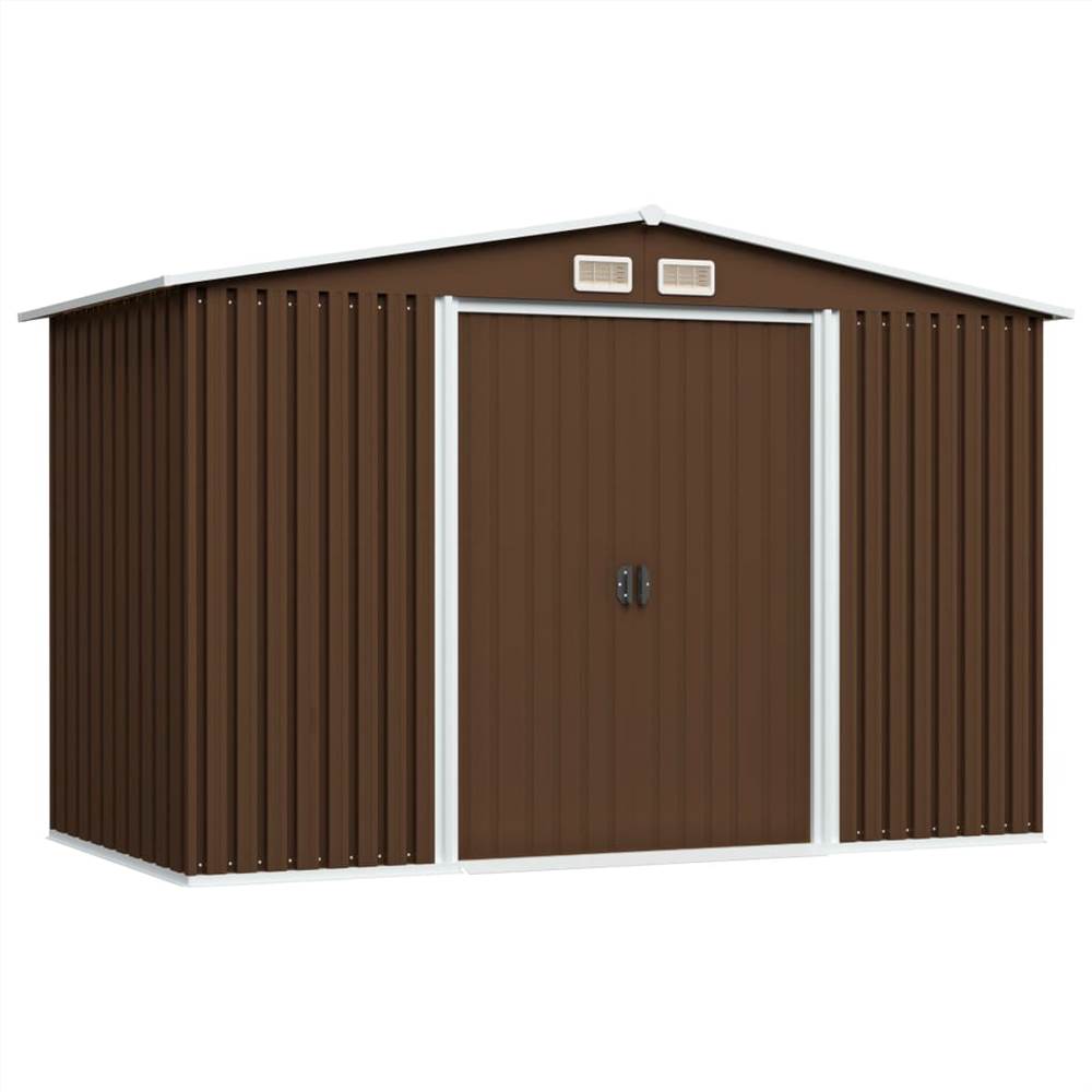 Garden Storage Shed Brown 257x205x178 cm Steel Garden Storage Shed Brown 257x205x178 Cm Steel -Room Garden Storage Shed Brown 257x205x178 cm Steel 441063 0