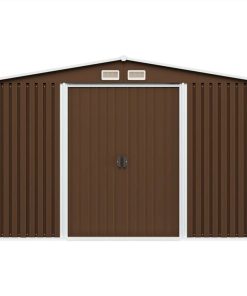 Garden Storage Shed Brown 257x205x178 Cm Steel 5 Garden Storage Shed Brown 257x205x178 Cm Steel -Room Garden Storage Shed Brown 257x205x178 cm Steel 441063 3