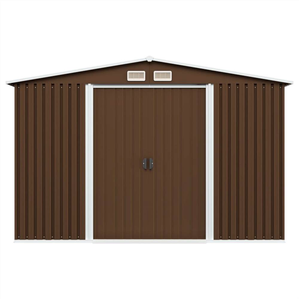 Garden Storage Shed Brown 257x205x178 cm Steel Garden Storage Shed Brown 257x205x178 Cm Steel -Room Garden Storage Shed Brown 257x205x178 cm Steel 441063 3