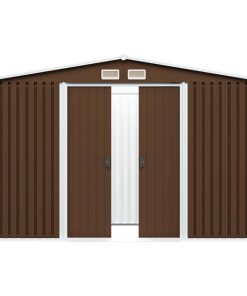 Garden Storage Shed Brown 257x205x178 Cm Steel 6 Garden Storage Shed Brown 257x205x178 Cm Steel -Room Garden Storage Shed Brown 257x205x178 cm Steel 441063 4