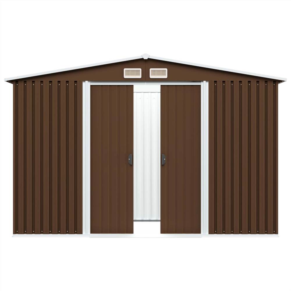 Garden Storage Shed Brown 257x205x178 cm Steel Garden Storage Shed Brown 257x205x178 Cm Steel -Room Garden Storage Shed Brown 257x205x178 cm Steel 441063 4