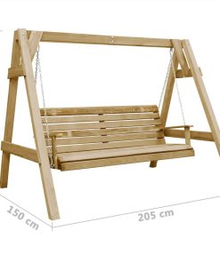 Garden Swing Bench Impregnated Pinewood 205x150x157 Cm -Room Garden Swing Bench Impregnated Pinewood 205x150x157 cm 440631 4
