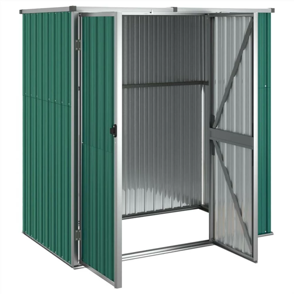 Garden Tool Shed Green 161x89x161 Cm Galvanised Steel - Image 4