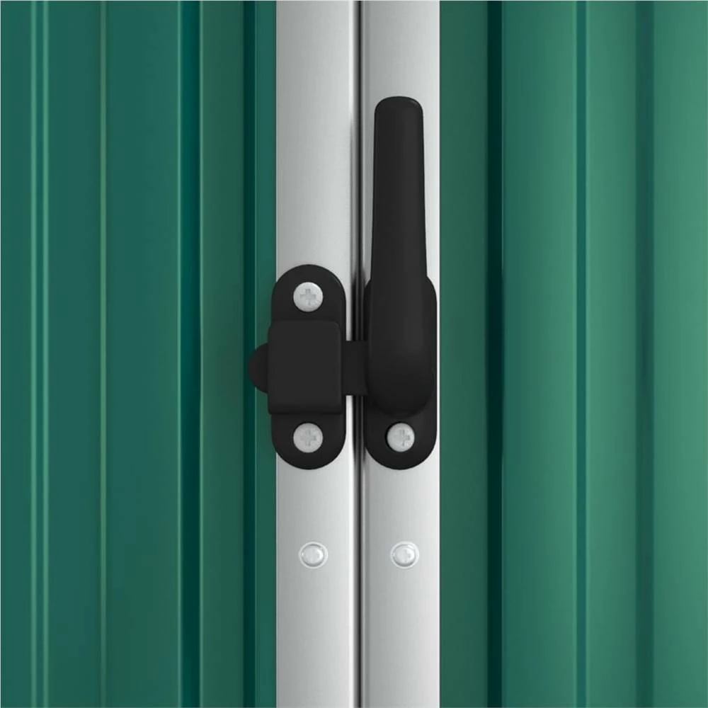 Garden Tool Shed Green 161x89x161 Cm Galvanised Steel - Image 6