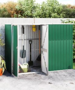 Garden Tool Shed Green 225x89x161 Cm Galvanised Steel