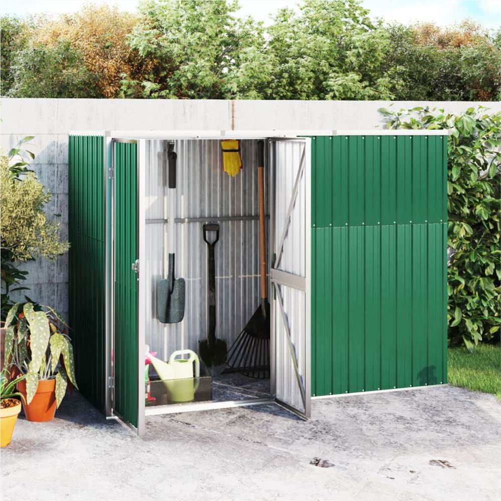 Garden Tool Shed Green 225x89x161 cm Galvanised Steel Garden Tool Shed Green 225x89x161 Cm Galvanised Steel -Room Garden Tool Shed Green 225x89x161 cm Galvanised Steel 516015 0