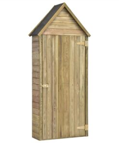 Garden Tool Shed With Door 77x37x178 Cm Impregnated Pinewood
