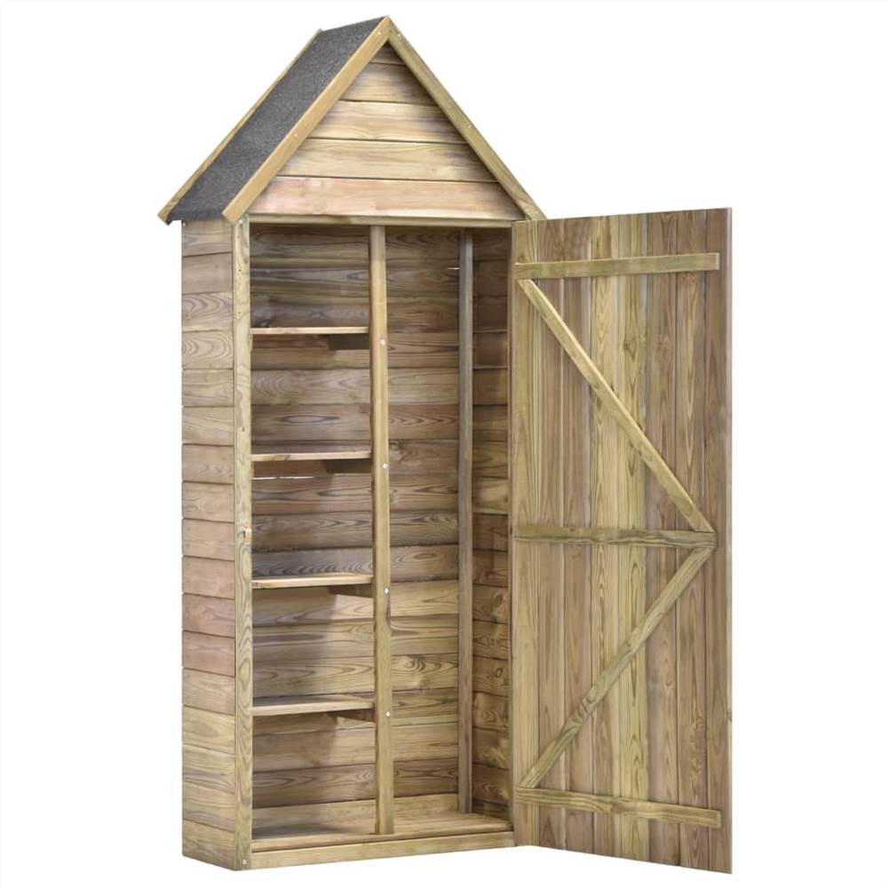 Garden Tool Shed with Door 77x37x178 cm Impregnated Pinewood Garden Tool Shed With Door 77x37x178 Cm Impregnated Pinewood -Room Garden Tool Shed with Door 77x37x178 cm Impregnated Pinewood 437161 4