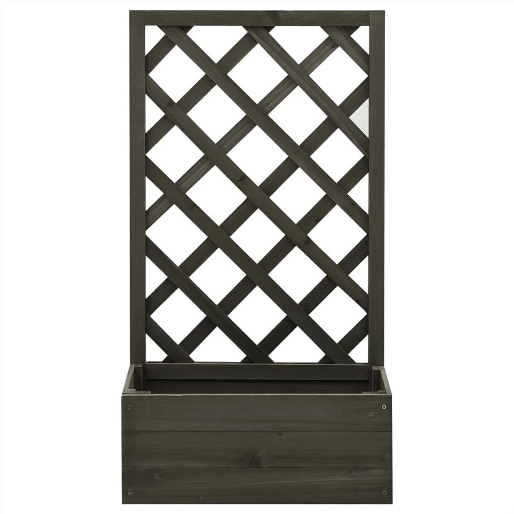 Garden Trellis Planter Grey 50x25x90 Cm Solid Firwood - Image 2