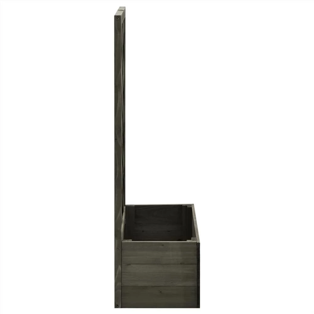 Garden Trellis Planter Grey 50x25x90 Cm Solid Firwood - Image 3